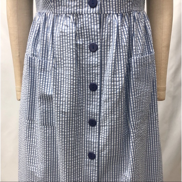 The Vermont Country Store Blue Seersucker Dress - Picture 6 of 11